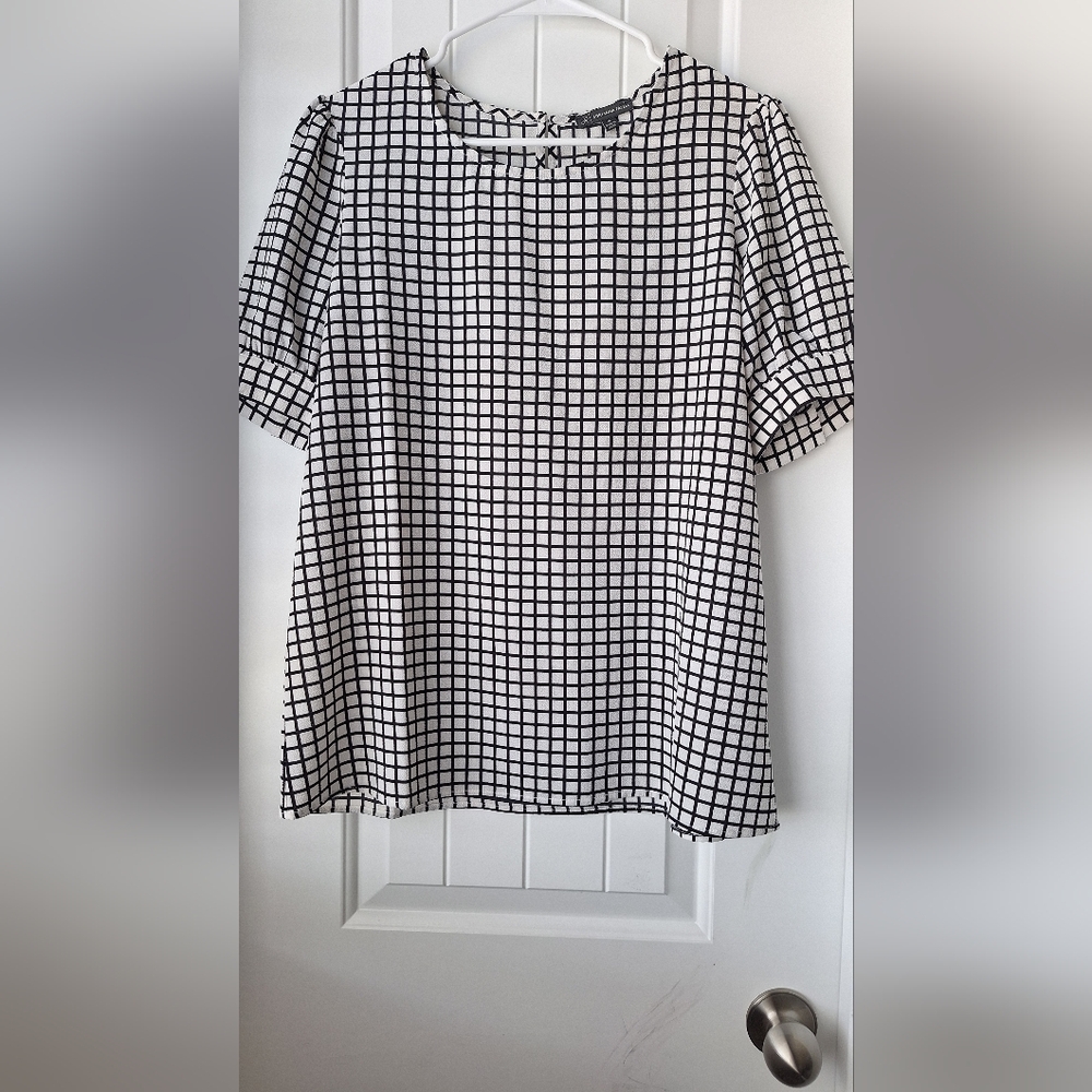 Black and White Checkered Women's Top